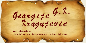 Georgije Kragujević vizit kartica